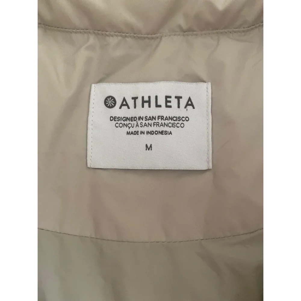 NEW Athleta Cascade Down Vest Womens M Beige Full Zip Puffer Drawstring Pockets - Picture 5 of 10